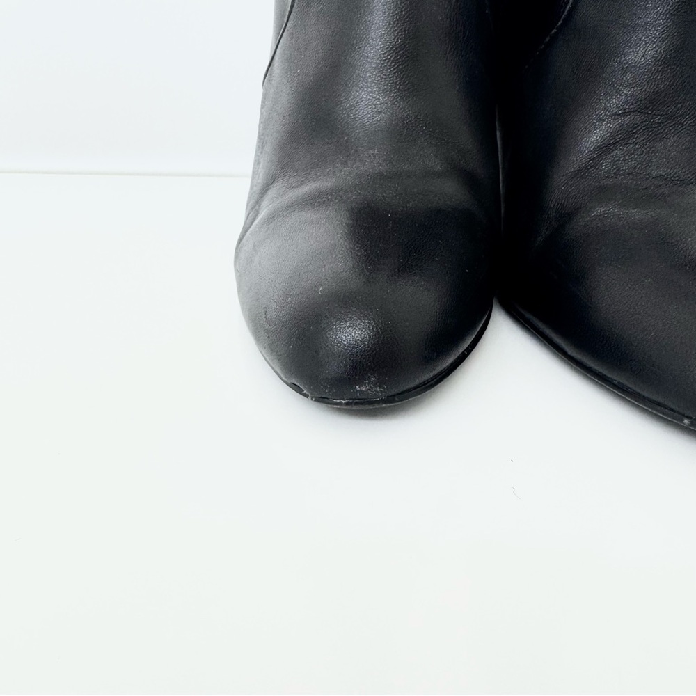 Steve Madden Editor black leather mid-calf bootie with almond toe size 7.5 - Picture 4 of 9